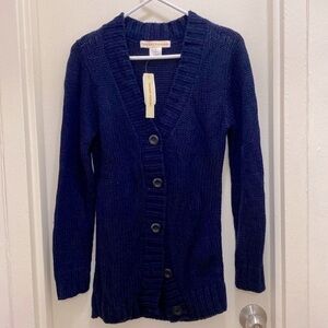 Sweet Romeo Navy Blue Knit Cardigan in Size Womens Medium